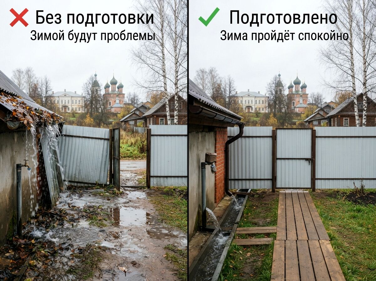 Как подготовить участок к зиме: забор, навес и уборка снега